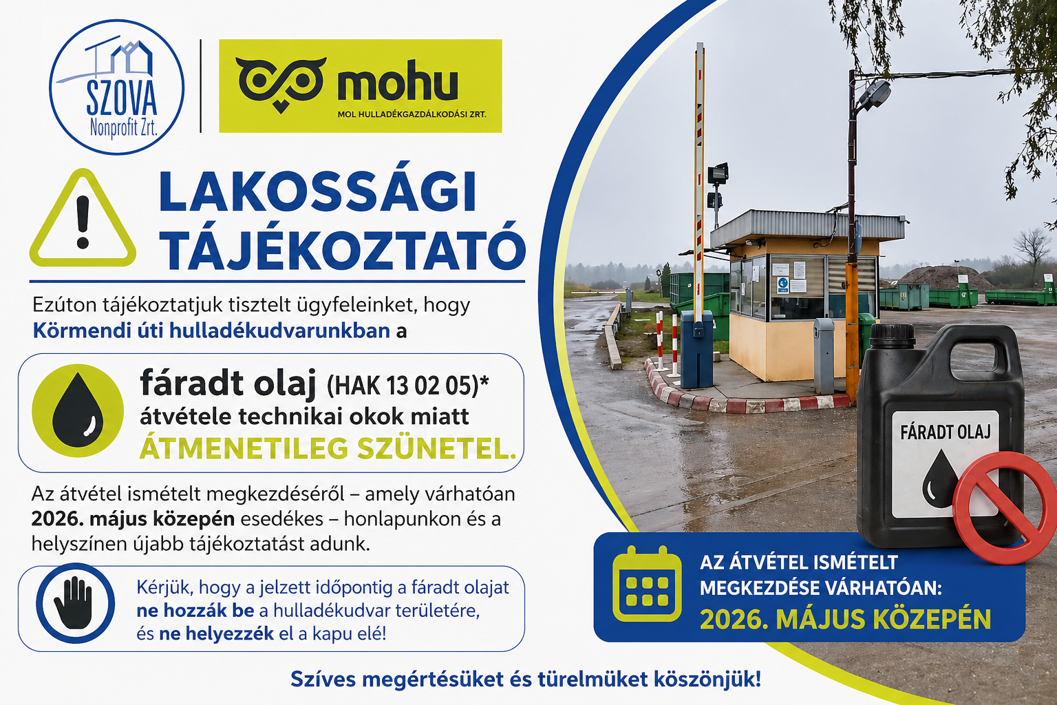 Lakossági tájékoztató