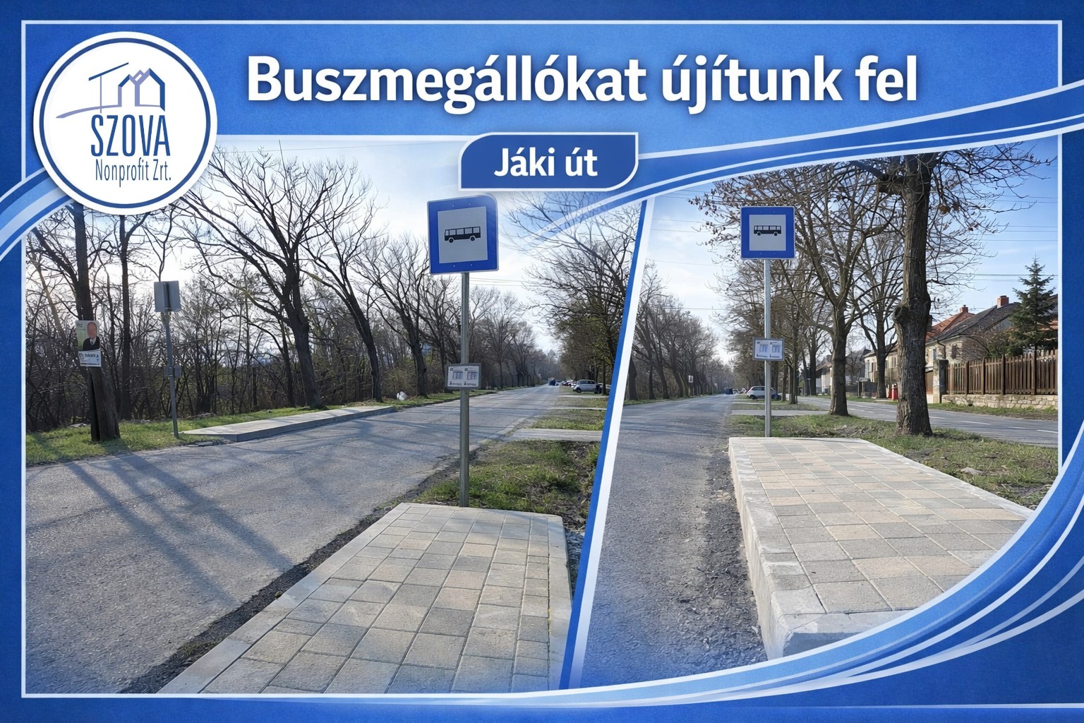 Megújult két buszmegálló a Jáki úton